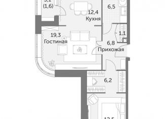 Продается двухкомнатная квартира, 66.4 м2, Москва, ЖК Режиссёр