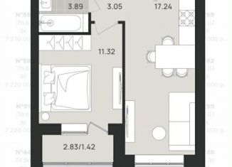 Продам 1-комнатную квартиру, 36.9 м2, Калининград
