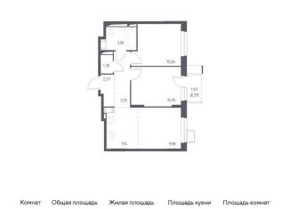 2-комнатная квартира на продажу, 52.1 м2, Московская область, микрорайон Пригород Лесное, к5.2