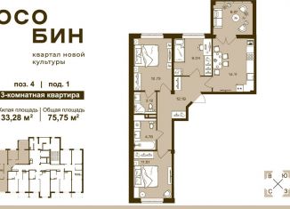 3-ком. квартира на продажу, 76.8 м2, Брянск, Советский район, площадь Ленина