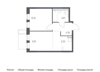 Продажа однокомнатной квартиры, 34.6 м2, деревня Мисайлово