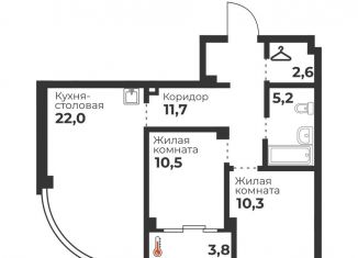 Продажа 2-комнатной квартиры, 62.7 м2, Челябинск