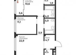 Продам двухкомнатную квартиру, 66.7 м2, Челябинск, Калининский район