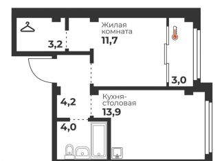 Продаю однокомнатную квартиру, 37 м2, Челябинск