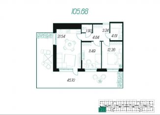 2-комнатная квартира на продажу, 105.7 м2, Тульская область