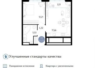 Однокомнатная квартира на продажу, 43.2 м2, Рязанская область, улица Ленинского Комсомола, 149