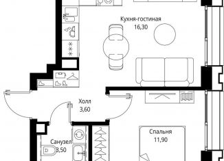 1-ком. квартира на продажу, 35.3 м2, Москва, станция Тушинская