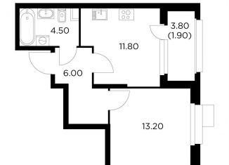 Продается 1-комнатная квартира, 37.4 м2, Московская область
