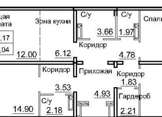 Продажа 2-ком. квартиры, 86.2 м2, рабочий посёлок Краснообск