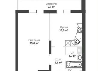 Продажа однокомнатной квартиры, 54 м2, Самара, метро Спортивная