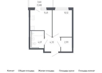 1-комнатная квартира на продажу, 32.1 м2, Тюмень, Ленинский округ
