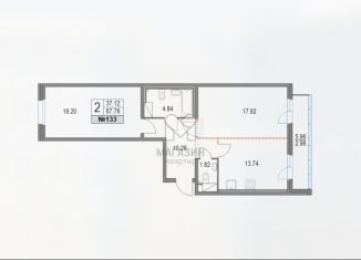 2-комнатная квартира на продажу, 67.8 м2, Санкт-Петербург, Приморский район, Коломяжский проспект, 13