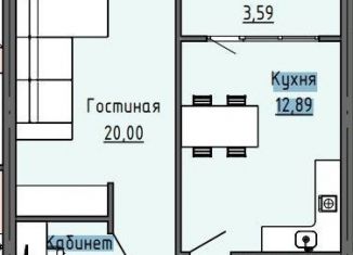 Продается однокомнатная квартира, 49.5 м2, Грозный, проспект В.В. Путина, 1Б
