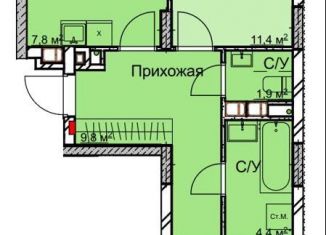 2-ком. квартира на продажу, 59.5 м2, Нижний Новгород, микрорайон Станкозавод