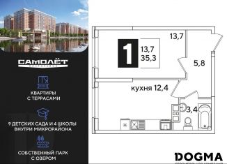 Продаю 1-комнатную квартиру, 35.3 м2, Краснодарский край