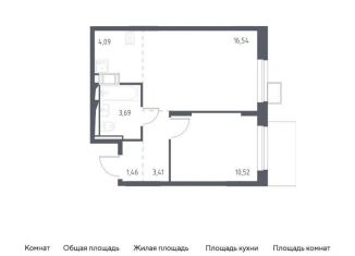 Продам 1-комнатную квартиру, 39.7 м2, деревня Мисайлово, микрорайон Пригород Лесное, к5.2