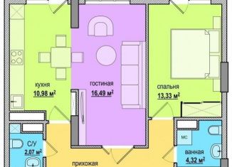 Продам двухкомнатную квартиру, 64.2 м2, Уфа, улица Минигали Губайдуллина, 10, ЖК Черёмушки
