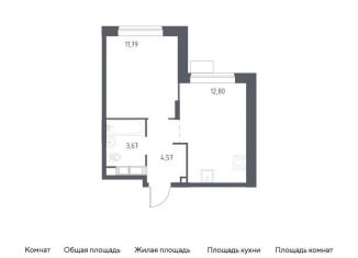 Продается 1-комнатная квартира, 32.8 м2, Московская область, жилой квартал Новоград Павлино, к34