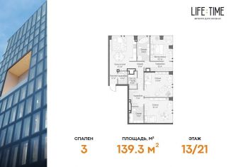 Продается четырехкомнатная квартира, 139.3 м2, Москва, метро Беговая
