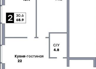 Продаю двухкомнатную квартиру, 68.9 м2, Самара, метро Московская