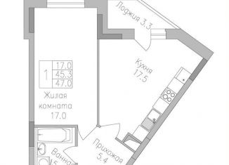 Продам однокомнатную квартиру, 47 м2, Липецкая область, улица Тельмана, 120