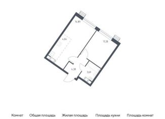 Продажа однокомнатной квартиры, 38.3 м2, Москва, жилой комплекс Квартал Румянцево, к2