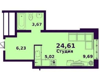 Продаю квартиру студию, 24.6 м2, Ульяновск, жилой комплекс Сиреневый, 4, Заволжский район