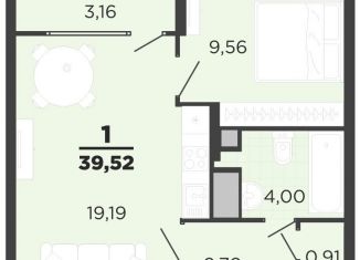 Продается 1-ком. квартира, 39.5 м2, Рязань, Московский район, улица Александра Полина