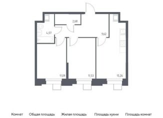 Продам двухкомнатную квартиру, 54.3 м2, Москва, многофункциональный комплекс Тропарево Парк, к2.3