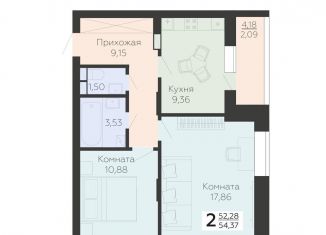 Продажа двухкомнатной квартиры, 54.4 м2, Воронежская область