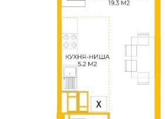 Квартира на продажу студия, 35 м2, Пенза, Побочинская улица, с14, Октябрьский район