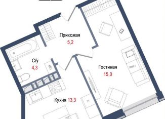 1-комнатная квартира на продажу, 37.8 м2, Королёв