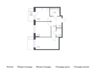 Продаю двухкомнатную квартиру, 54.2 м2, посёлок Жилино-1, жилой комплекс Егорово Парк, к3.2