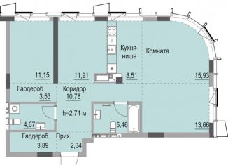 Квартира на продажу студия, 95 м2, Ижевск, улица Карла Маркса, 259, ЖК Республика