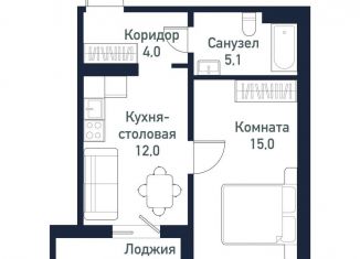 1-комнатная квартира на продажу, 36.2 м2, Челябинская область