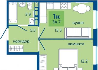 Продам однокомнатную квартиру, 34.7 м2, Пермский край