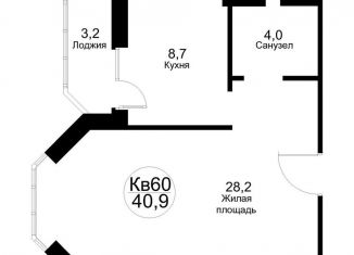 Продается 1-ком. квартира, 41.2 м2, рабочий посёлок Тучково, Москворецкая улица, 2к1, ЖК Москворецкий