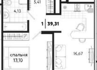 Продается однокомнатная квартира, 39 м2, деревня Дударева