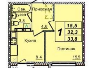 Продажа 1-ком. квартиры, 33.8 м2, Кемеровская область