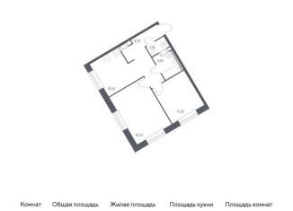 2-комнатная квартира на продажу, 53.1 м2, Москва, жилой комплекс Эко Бунино, 14.2