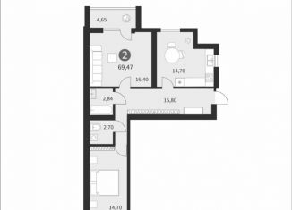 Продажа 2-комнатной квартиры, 69.5 м2, Смоленская область