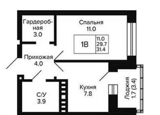 1-ком. квартира на продажу, 31.4 м2, Новосибирск, Кировский район, 18-й Бронный переулок