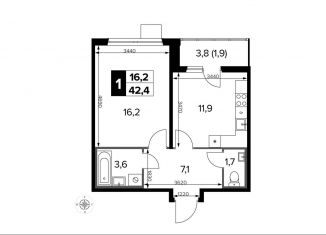 Продам 1-комнатную квартиру, 42.2 м2, Москва, Ленинградское шоссе, 228к6, Молжаниновский район