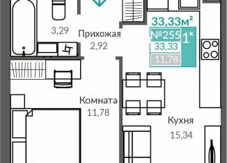 1-ком. квартира на продажу, 33.3 м2, Крым