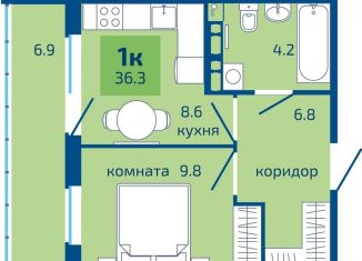 Продажа 1-комнатной квартиры, 36.3 м2, Пермский край