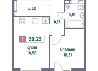Продам 1-комнатную квартиру, 39.2 м2, Ленинградская область