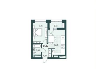 1-комнатная квартира на продажу, 37.8 м2, Курганская область