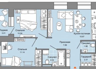 3-комнатная квартира на продажу, 55 м2, Кировская область