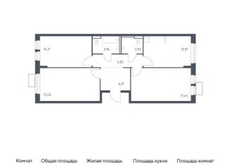 Продажа трехкомнатной квартиры, 80.5 м2, посёлок Жилино-1, жилой комплекс Егорово Парк, к3.2, ЖК Егорово Парк