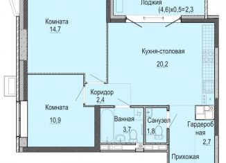 Продам двухкомнатную квартиру, 61.8 м2, Ижевск, Первомайский район